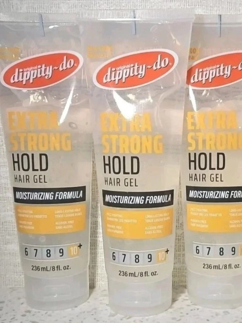 Original DIPPITY-DO Extra Strong Hold Hair Gel, 10+,Moisturizing Formula (3X)
